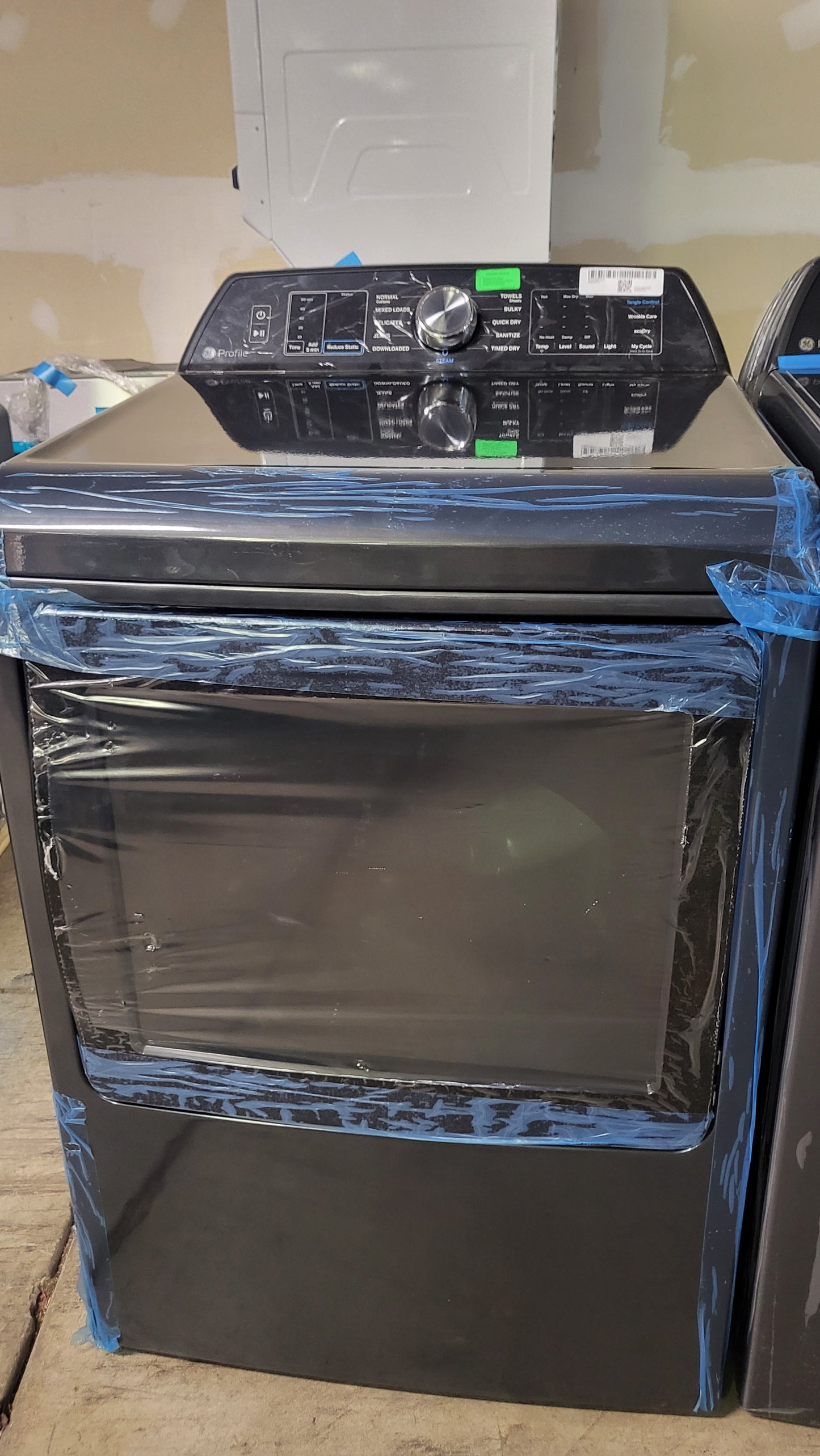 GE Profile Side-by-Side Washer & Dryer Set with Top Load Washer and Electric Dryer (Diamond Gray)