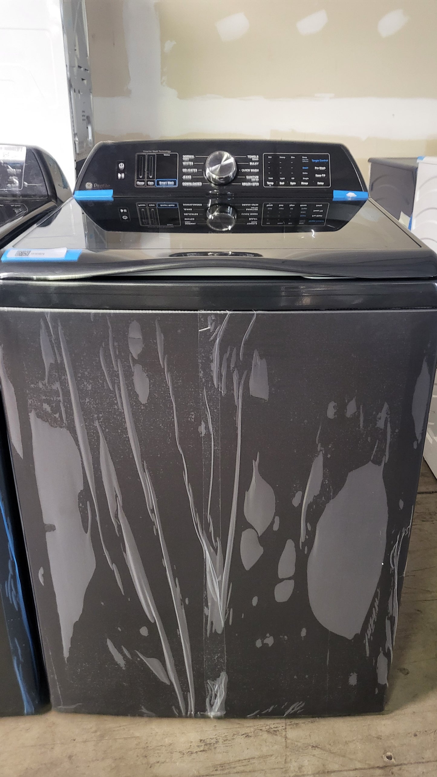 GE Profile Side-by-Side Washer & Dryer Set with Top Load Washer and Electric Dryer (Diamond Gray)