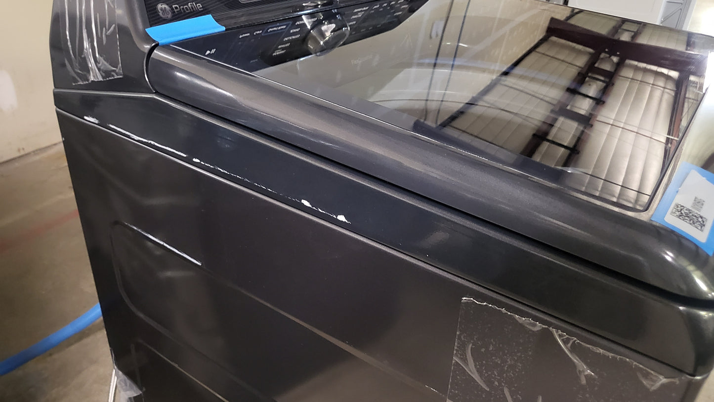GE Profile Side-by-Side Washer & Dryer Set with Top Load Washer and Electric Dryer (Diamond Gray)