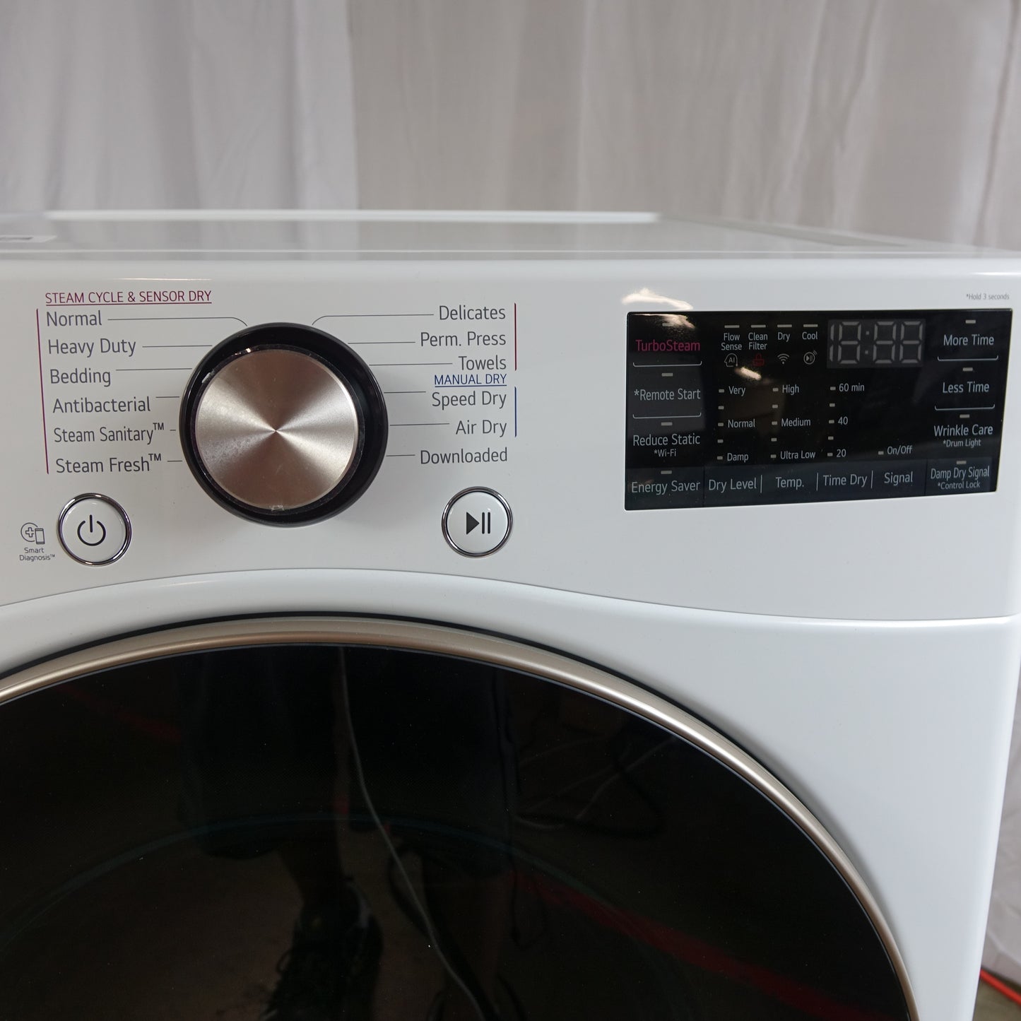 LG TurboSteam 7.4cu Stackable Vented SMART Electric Dryer - DLEX4000W