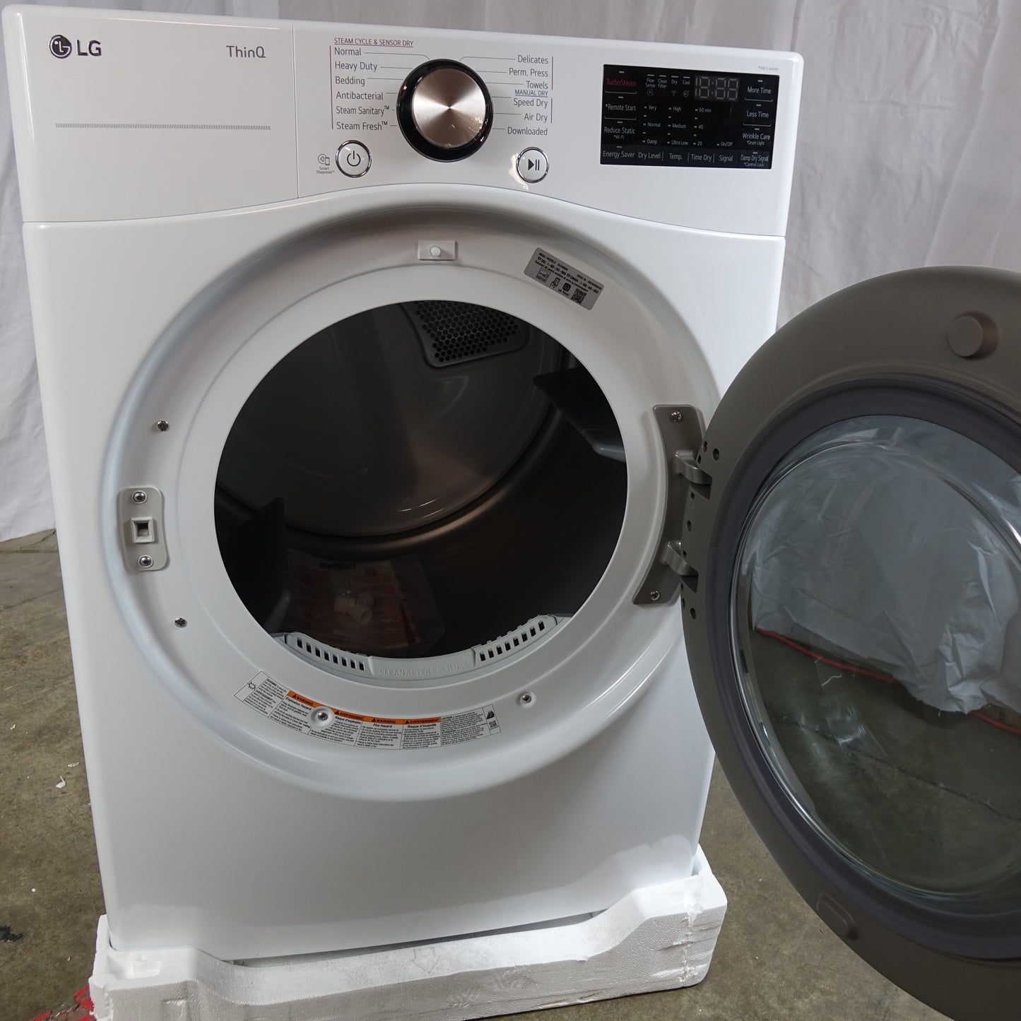 LG TurboSteam 7.4cu Stackable Vented SMART Electric Dryer - DLEX4000W