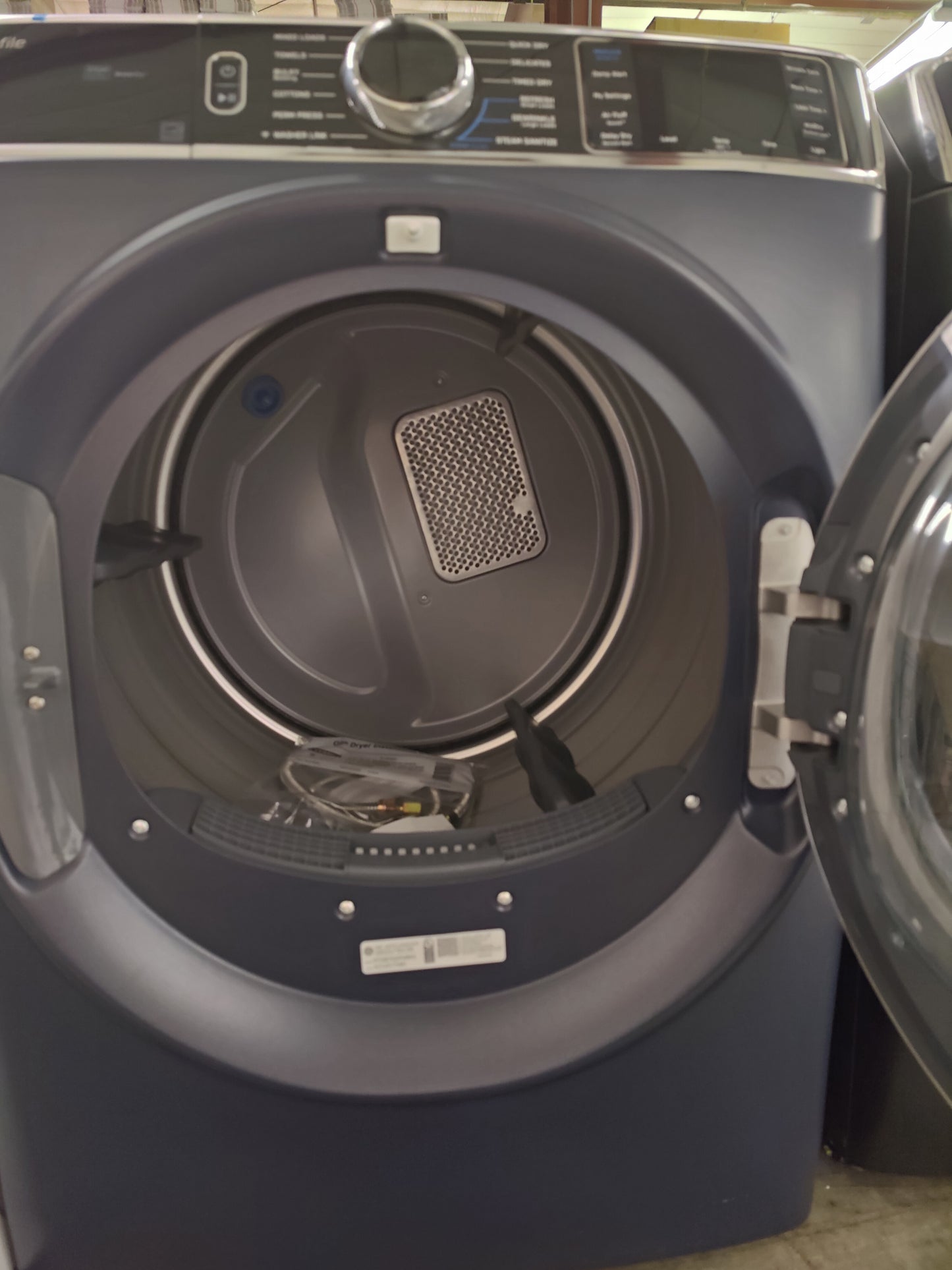 GE Profile 7.8Cu Front Load Gas Dryer w/ Steam & Sanitize Cycle (Sapphire Blue)