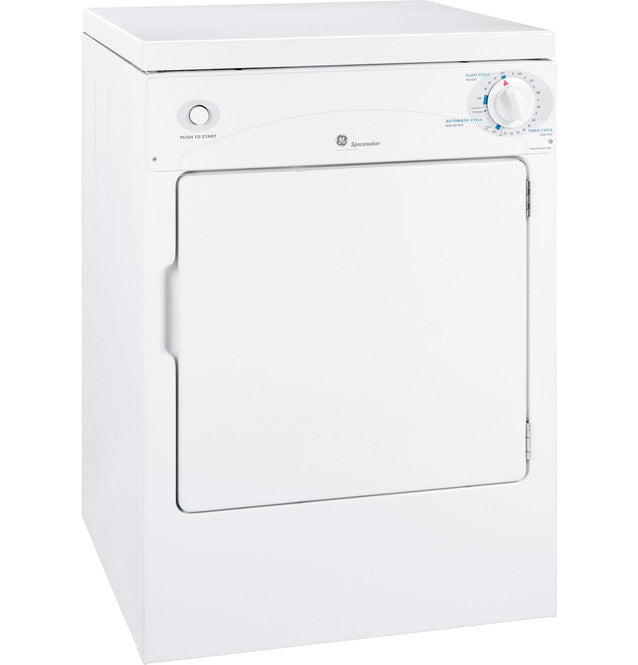 GE Spacemaker 120V 3.6 cu. ft. Capacity Portable Electric Dryer - DSKP333ECWW