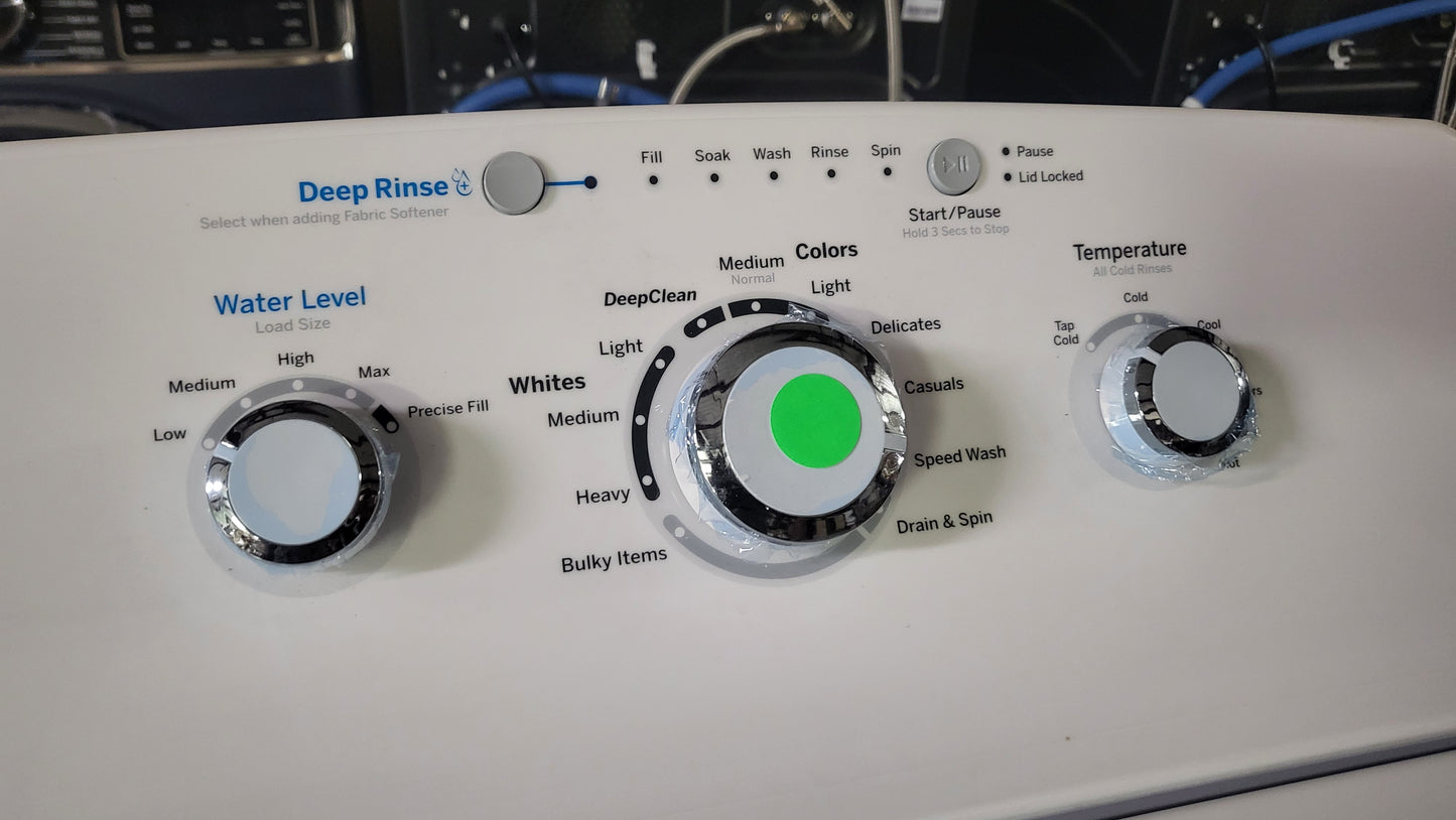 GE Side-by-Side Washer & Dryer Set with Top Load Washer and Electric Dryer in Wh