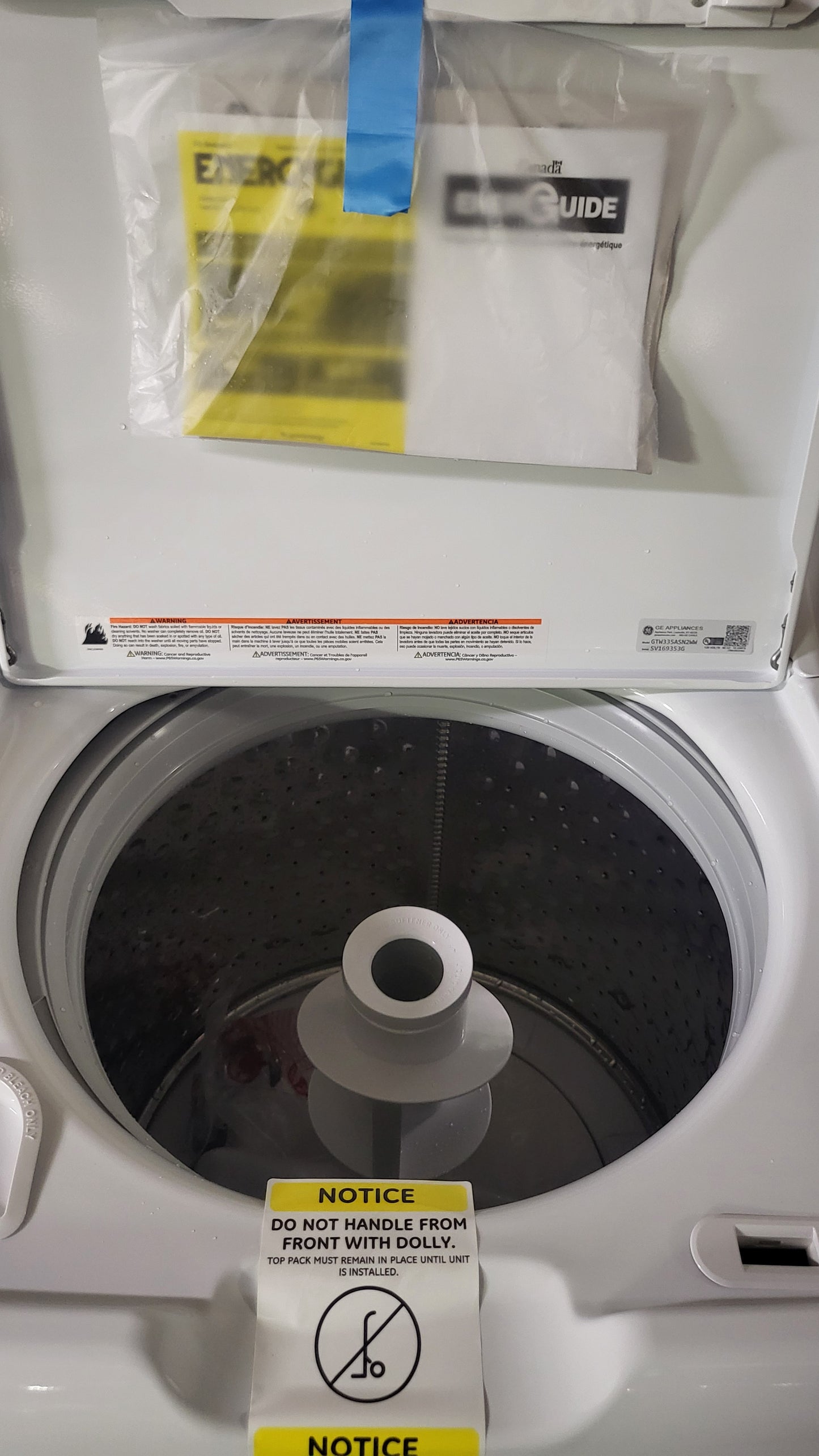 GE Side-by-Side Washer & Dryer Set with Top Load Washer and Electric Dryer in Wh