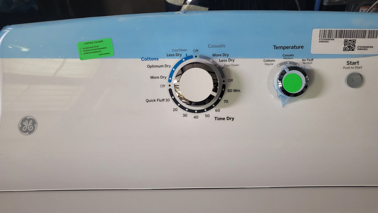 GE Side-by-Side Washer & Dryer Set with Top Load Washer and Electric Dryer in Wh
