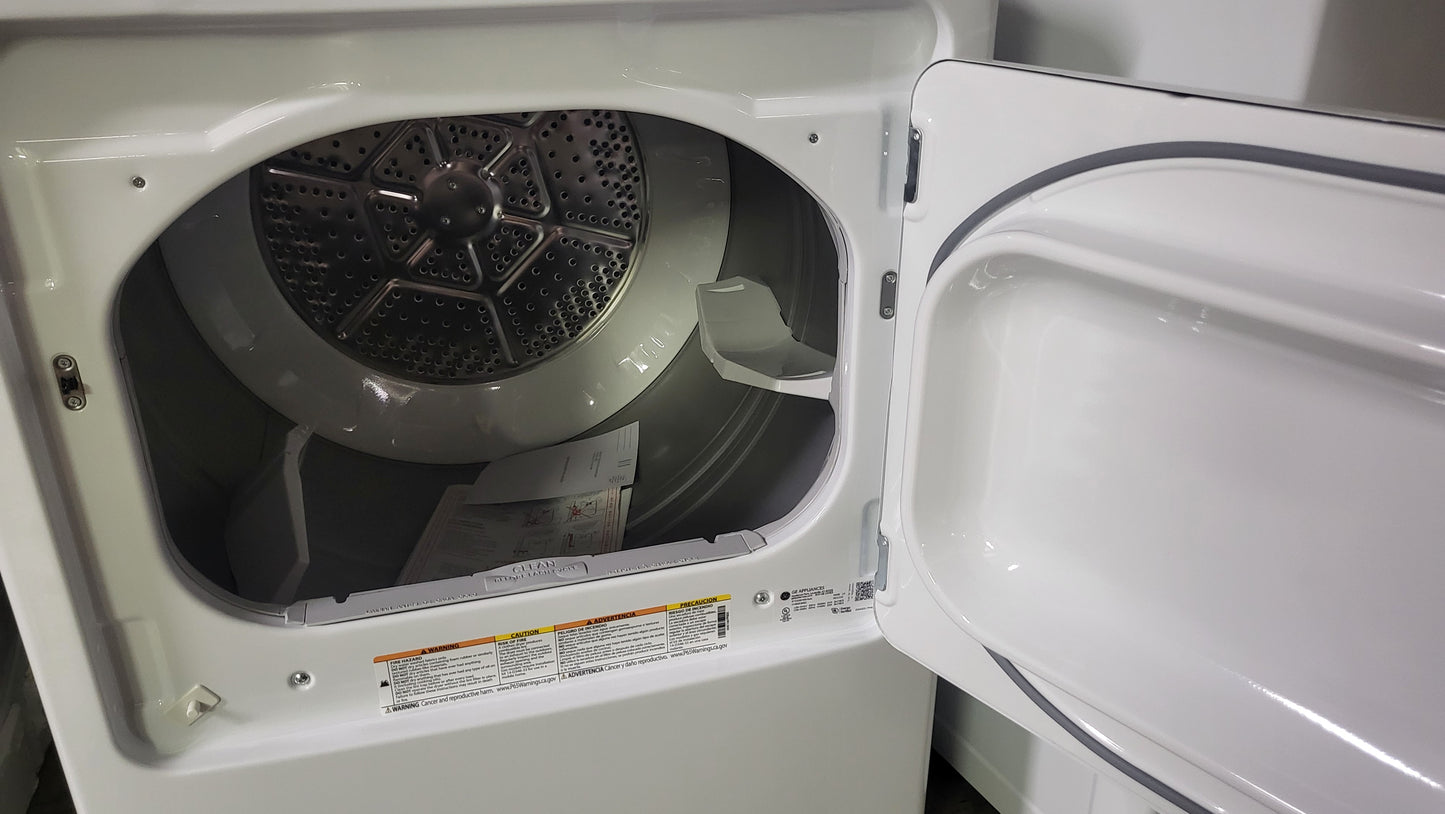 GE Side-by-Side Washer & Dryer Set with Top Load Washer and Electric Dryer in Wh