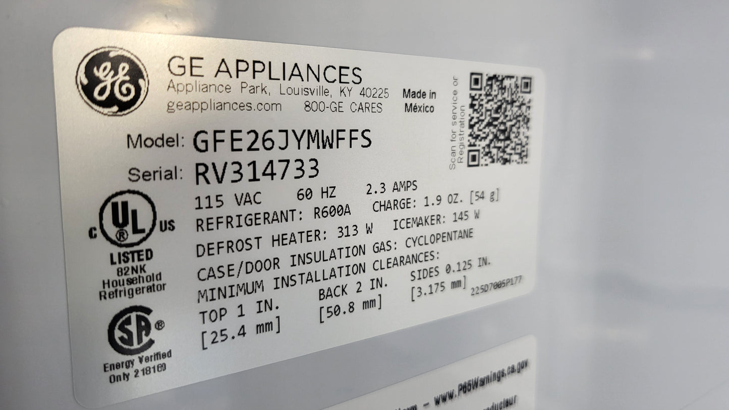 GE ENERGY STAR 25.7 Cu. Ft. Fingerprint Resistant French-Door Refrigerator - GFE26JYMFS
