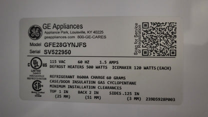 GE ENERGY STAR 27.7 Cu. Ft. Fingerprint Resistant French-Door Refrigerator - GFE28GYNFS