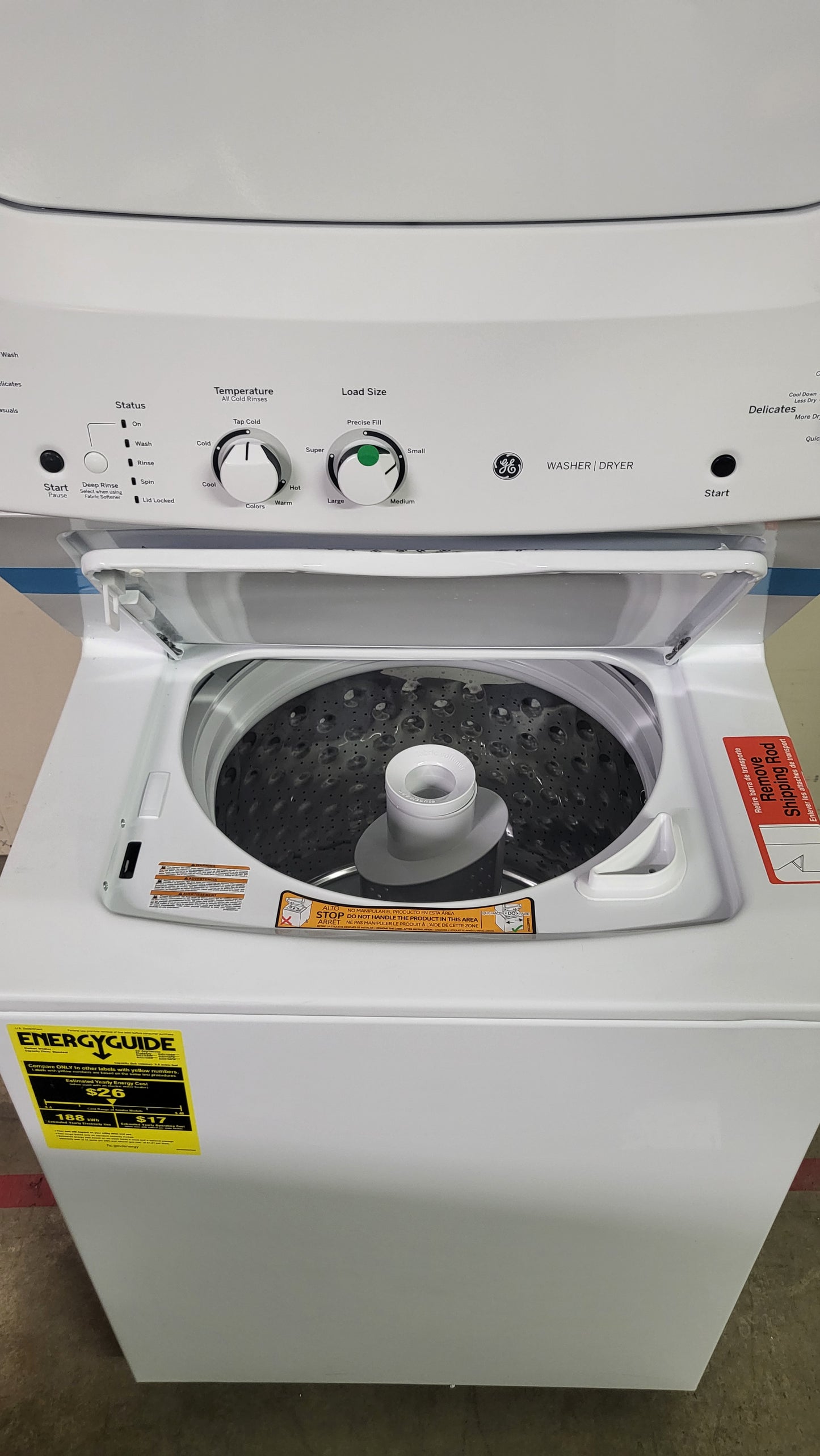 GE Unitized Spacemaker 3.8 Cu. Ft. Washer and 5.9 Cu. Ft. Electric Dryer - GUD27ESSMWW