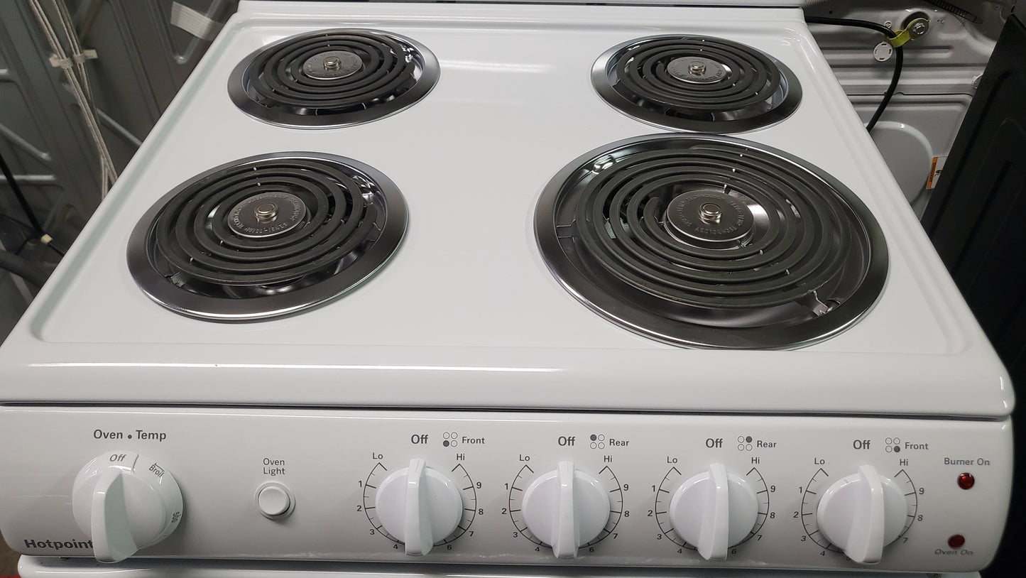 HOTPOINT 24" ELECTRIC FREE-STANDING FRONT-CONTROL RANGE - RAS240DMWW