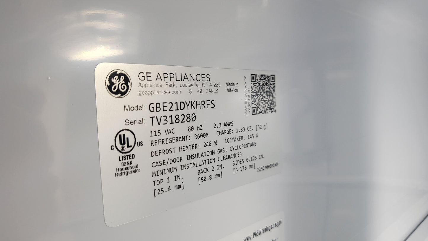 GE ENERGY STAR 20.9 Cu. Ft. Bottom-Freezer Refrigerator - GBE21DYKFS