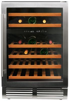 Maxximum 23.5-in W Stainless Steel Dual Zone Cooling Built-In Indoor Wine Cooler | MAXWIDZ46GDP
