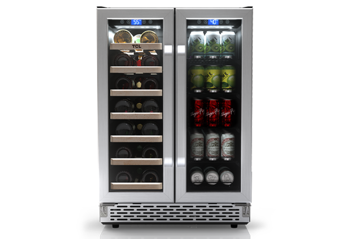 TCL 23.4-in W 20-Bottle Capacity Stainless Steel Wine Cooler - B422D