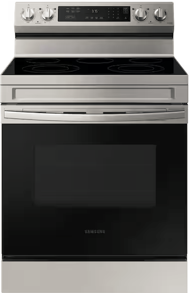 Samsung 30in 6.3 cu. ft. Smart Freestanding Electric Convection Range /w Rapid Boil & Self Clean - NE63A6311SS