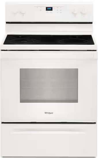 Whirlpool 30in Smooth Surface Glass Top 5.3-cu ft Freestanding Electric Range White - WFE320M0JW