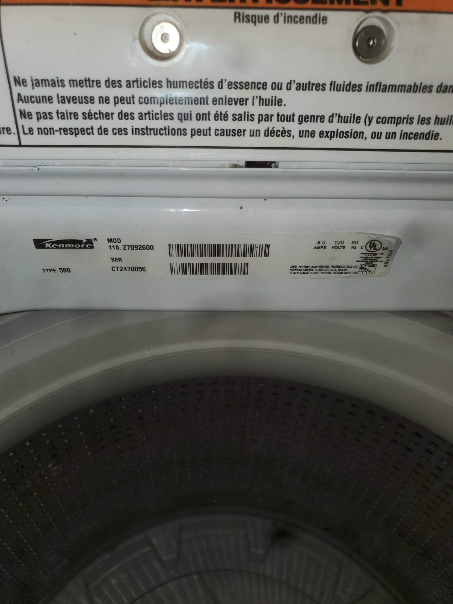 Kenmore Top-Load Washer - 11027092600