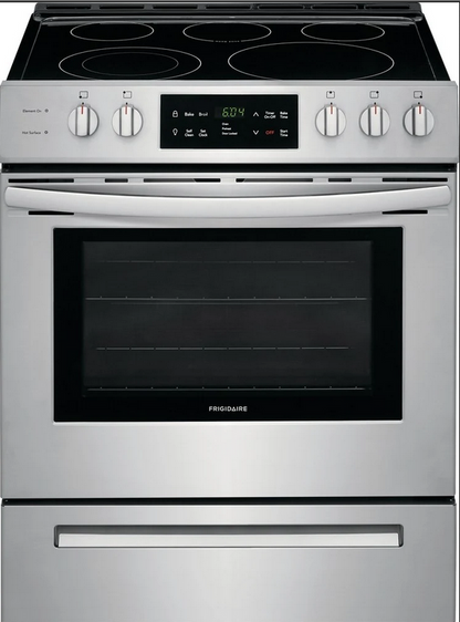 Frigidaire 30in Front-Control Electric Range /w 5 Element Cooktop, 5.0 cu ft Ove