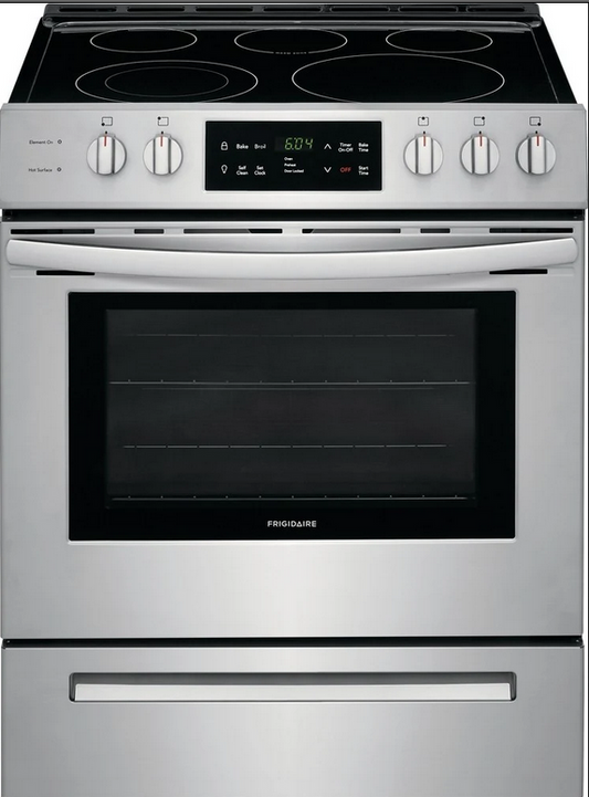 Frigidaire 30in Front-Control Electric Range /w 5 Element Cooktop, 5.0 cu ft Ove