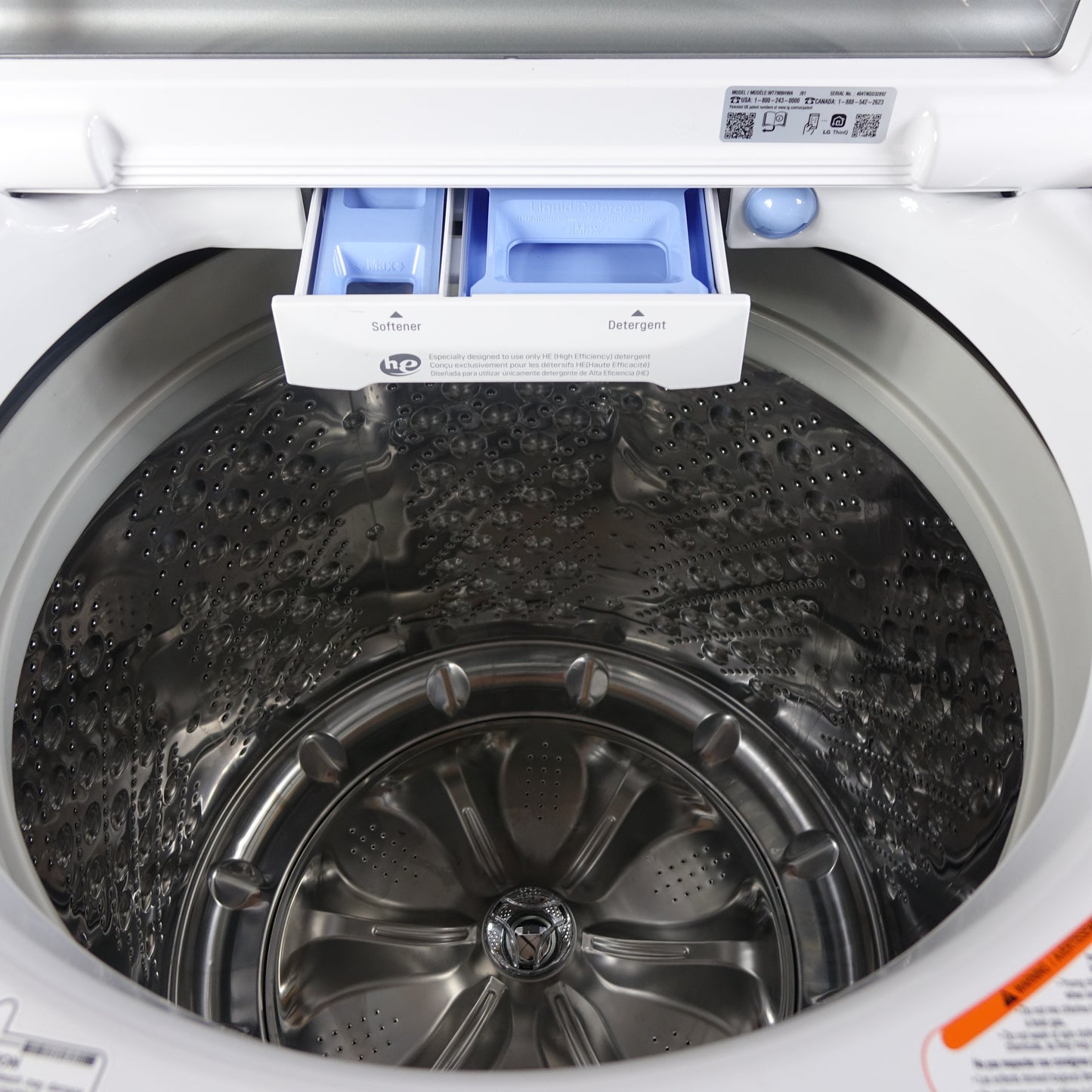 LG 5.5cu High-Efficiency Top Load Impeller Washer /w Steam - WT7900HWA