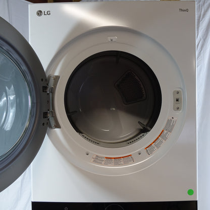 LG Stacked Laundry Center Front Load 4.5cu Washer & 7.4cu Electric Dryer (White)