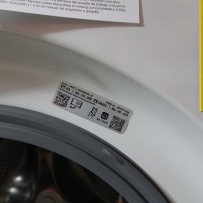 LG Stacked Laundry Center Front Load 4.5cu Washer & 7.4cu Electric Dryer (White)