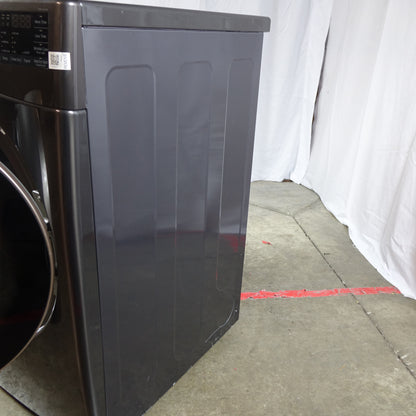 LG 4.5cu Stackable Front Load Washer & 7.4cu Electric Dryer - Black Steel