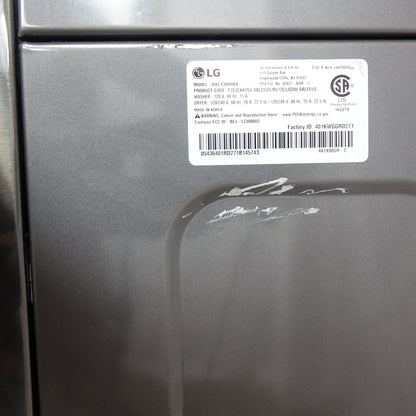LG Stacked WashTower Front Load 5.0cu Washer & 7.4cu Electric Dryer (Black Steel