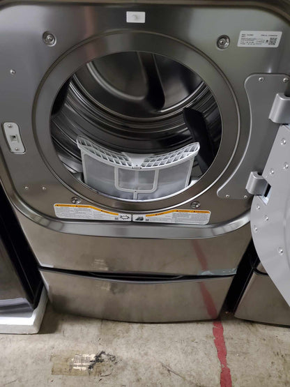 LG 5.2cu Mega Capacity Front Load Washer & 9.0cu Electric Dryer - Graphite Steel