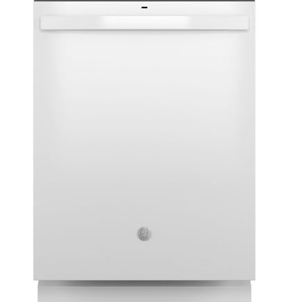 GE Top Control with Stainless Steel Interior Dishwasher, Sanitize  (White)