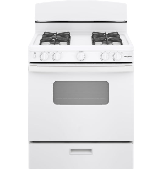 Hotpoint 30" 4.8Cu ft Oven Front Control Free Standing Gas Range (White)