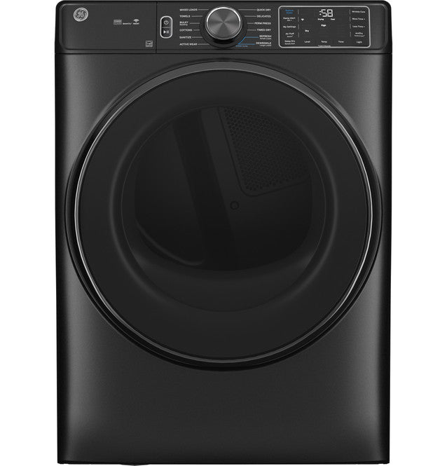 GE 7.8Cu Smart Front Load Gas Dryer with Steam and Sanitize Cycle - Graphite