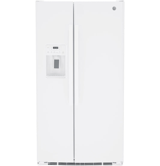 GE 25.3Cu Ft Side-By-Side Refrigerator with Filtered Water/Ice Dispenser (White)