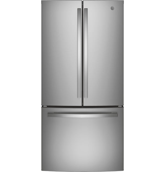 GE 33in 24.7Cu Ft Fingerprint French-Door Refrigerator Internal Water/IceMaker