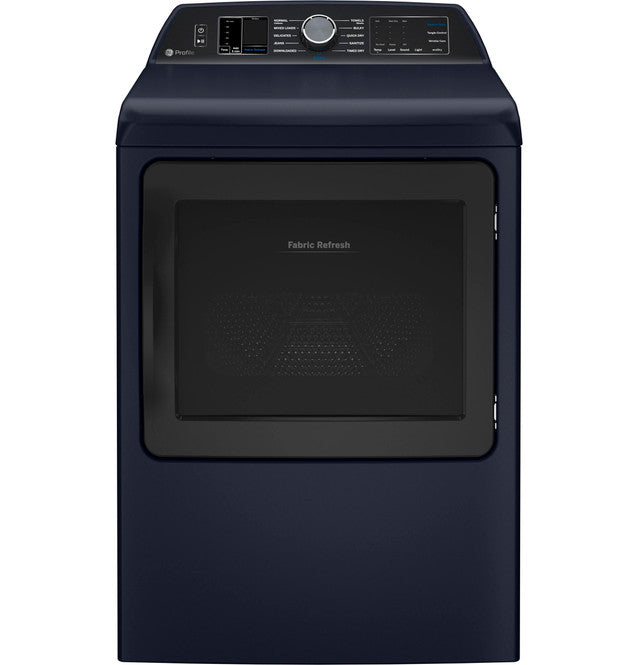 GE Profile 7.3Cu Smart Electric Dryer with Fabric Refresh (Sapphire Blue)