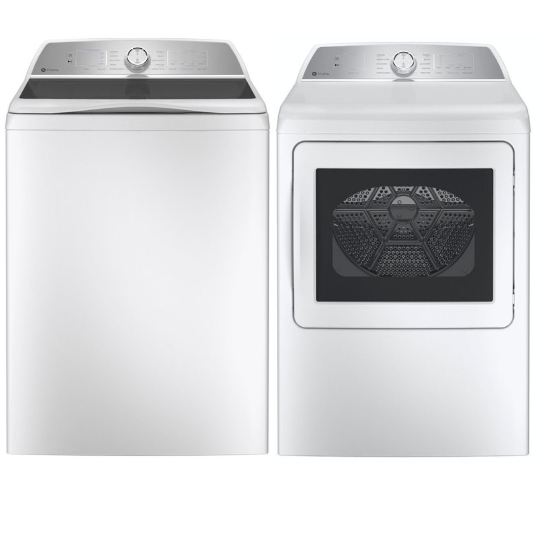 GE ESTAR 5.0 cu. ft. Cap Washer & 7.4 cu. ft. Cap Dryer  - PTW600BSRWS