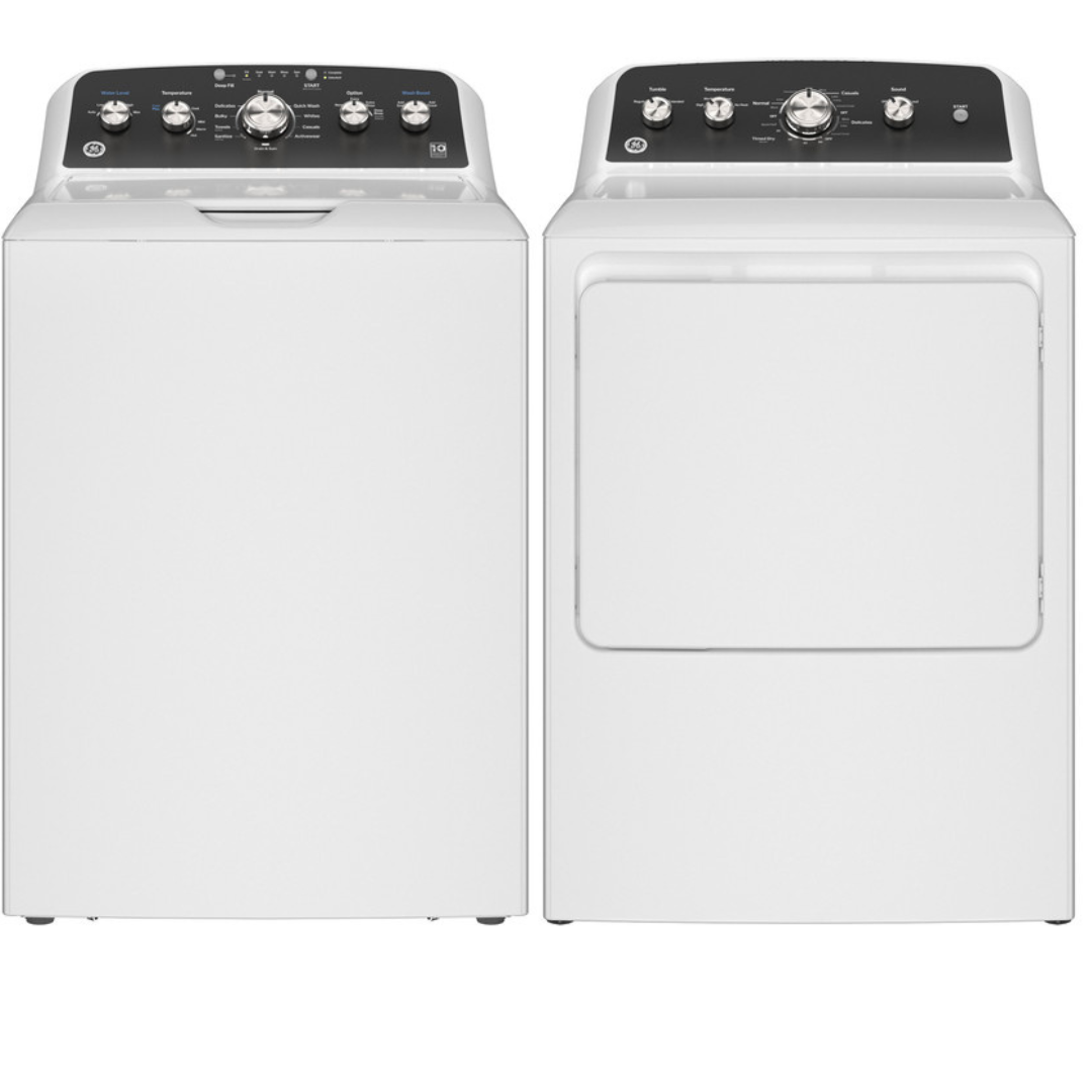 GE 4.5 cu. ft. Cap Washer & 7.2 cu. ft. Cap Electric Dryer - GTW485ASWWB