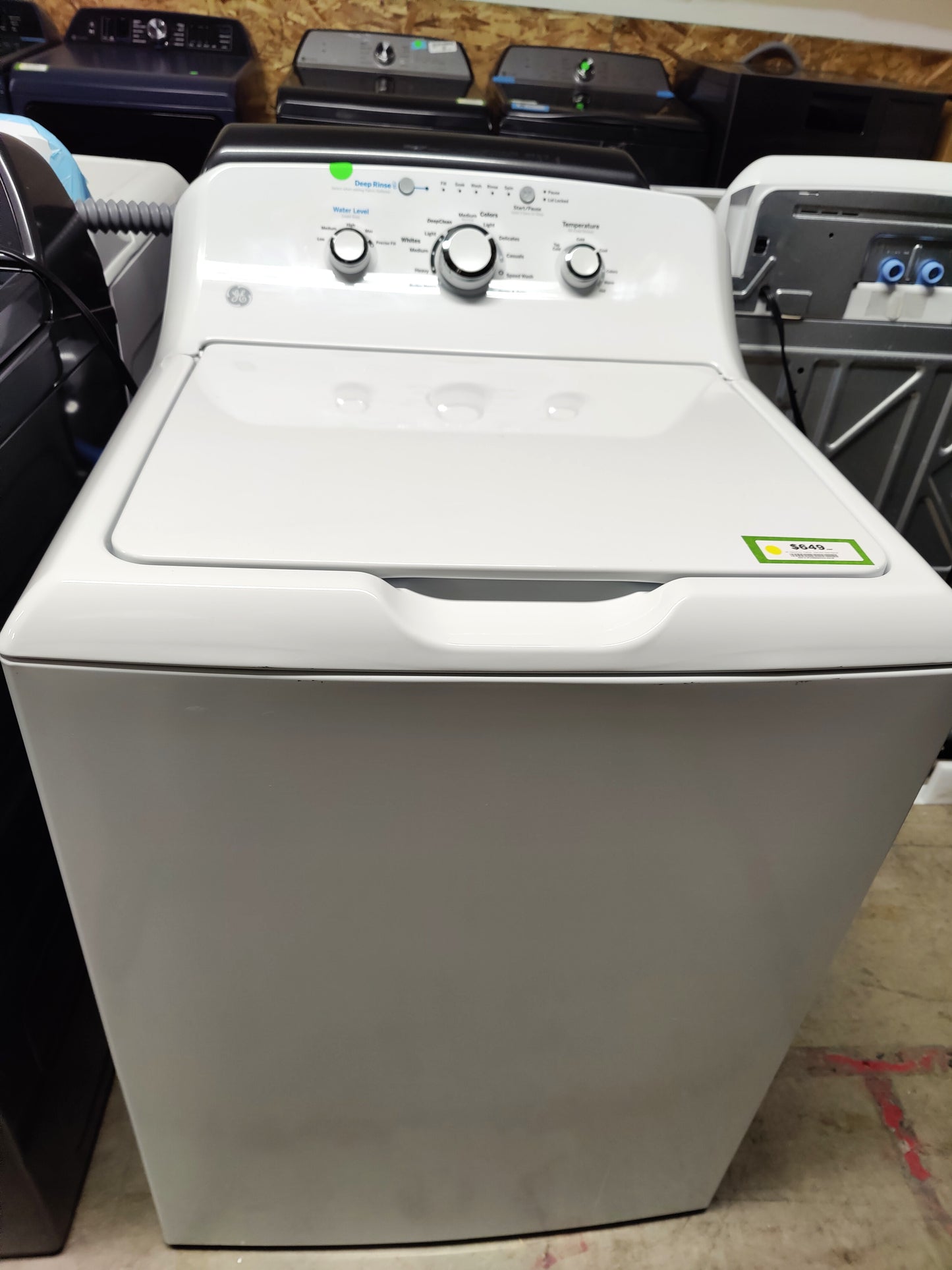 GE 4.0Cu HeavyDuty Top Washer Softener & Bleach Dispense, Stainless Steel Basket