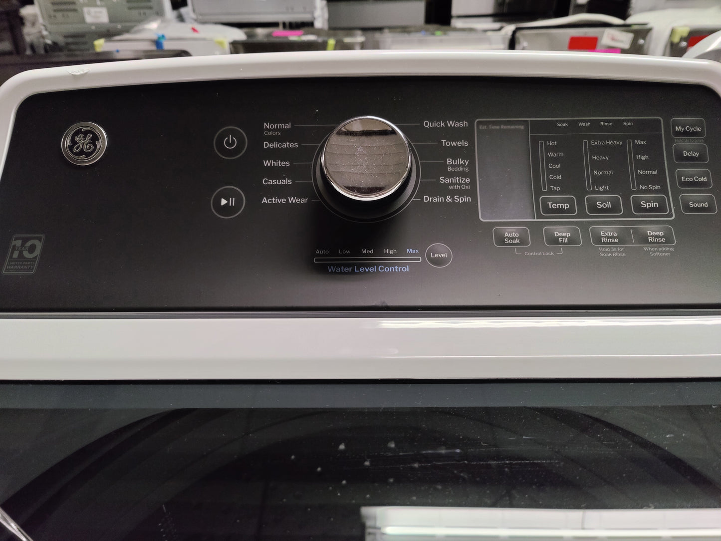 GE 4.5Cu Top Load Washer with Water Level Control & Dual Action Agitator