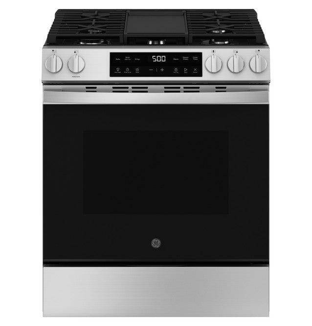 GE Slide-In Front Control Gas Range with Crisp Mode - GGS500SVSS