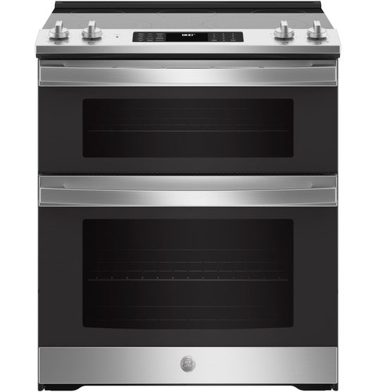 GE 30" Slide-In Electric Convection Double Oven Range - JSS86SPSS