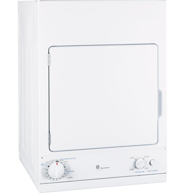GE Spacemaker 240V 3.6 cu. ft. Capacity Stationary Electric Dryer - DSKS433EBWW