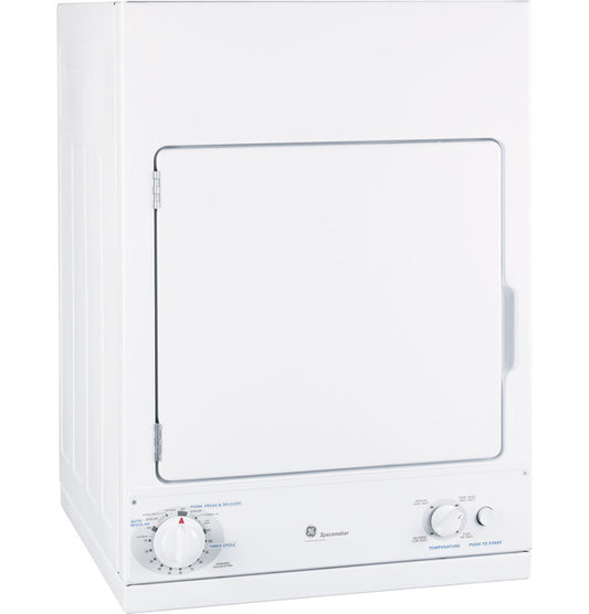 GE Spacemaker 240V 3.6 cu. ft. Capacity Stationary Electric Dryer - DSKS433EBWW