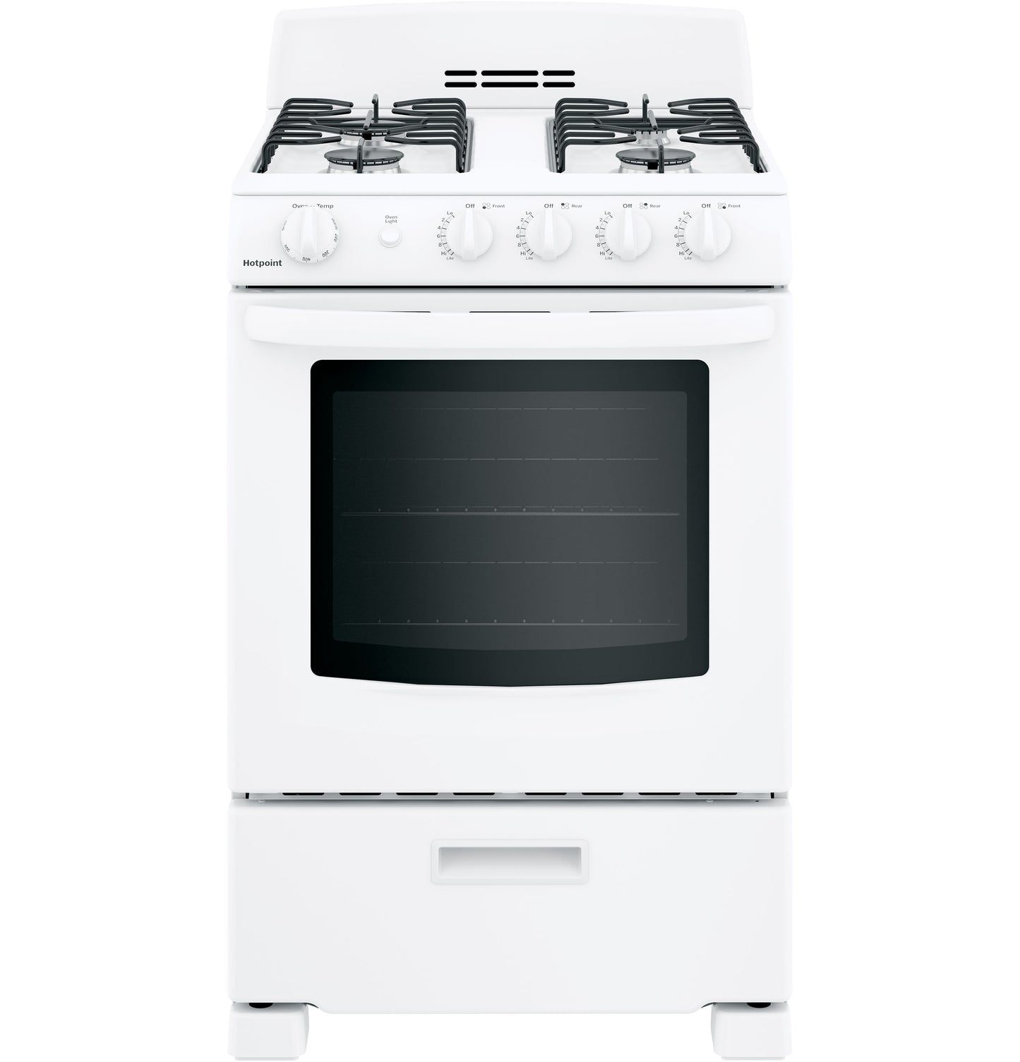 Hotpoint 24" Front-Control Free-Standing Gas Range  - RGAS300DMWW