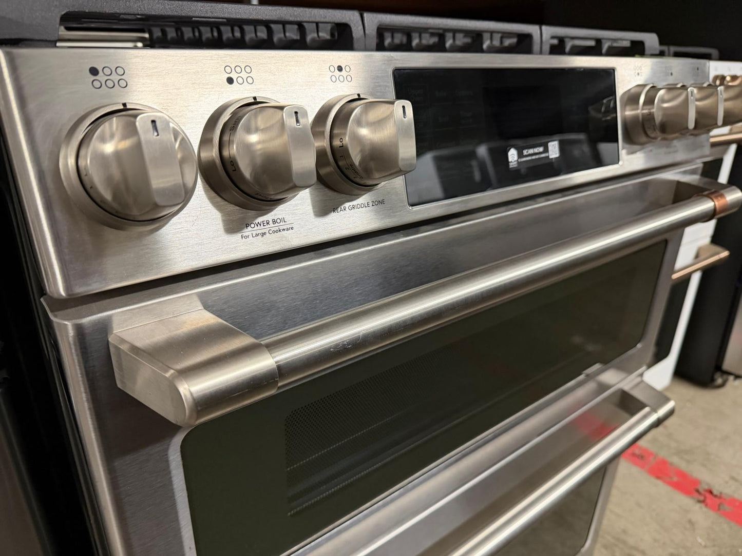 Cafe  30" Smart Slide-In, Front-Control, Gas Double-Oven Range - CGS750P2MS1