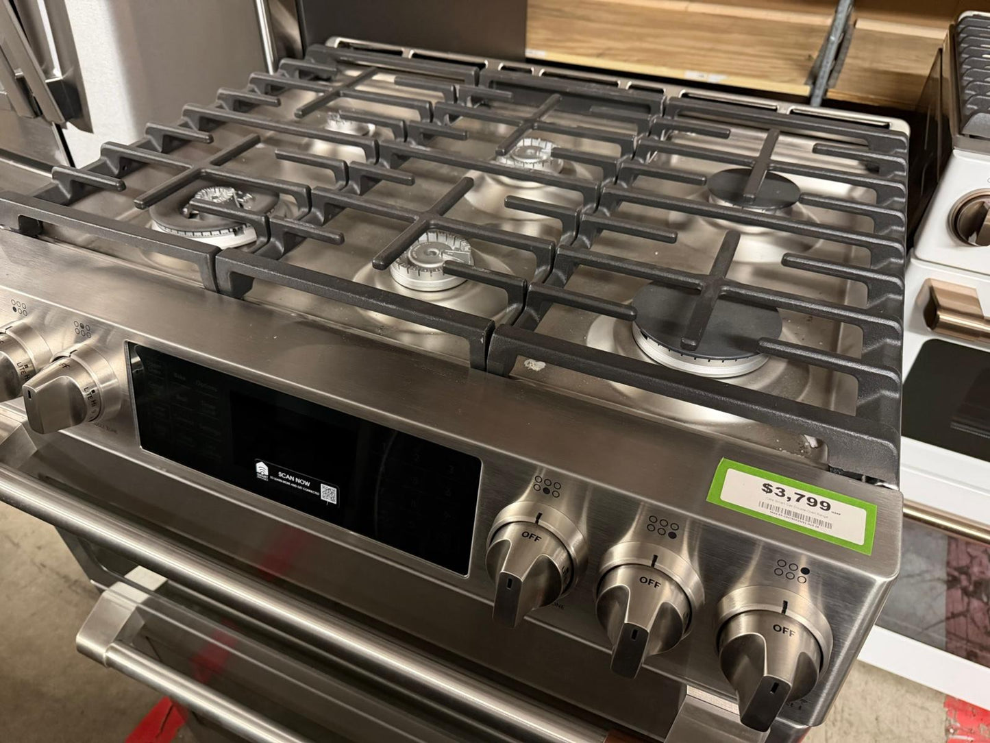 Cafe  30" Smart Slide-In, Front-Control, Gas Double-Oven Range - CGS750P2MS1