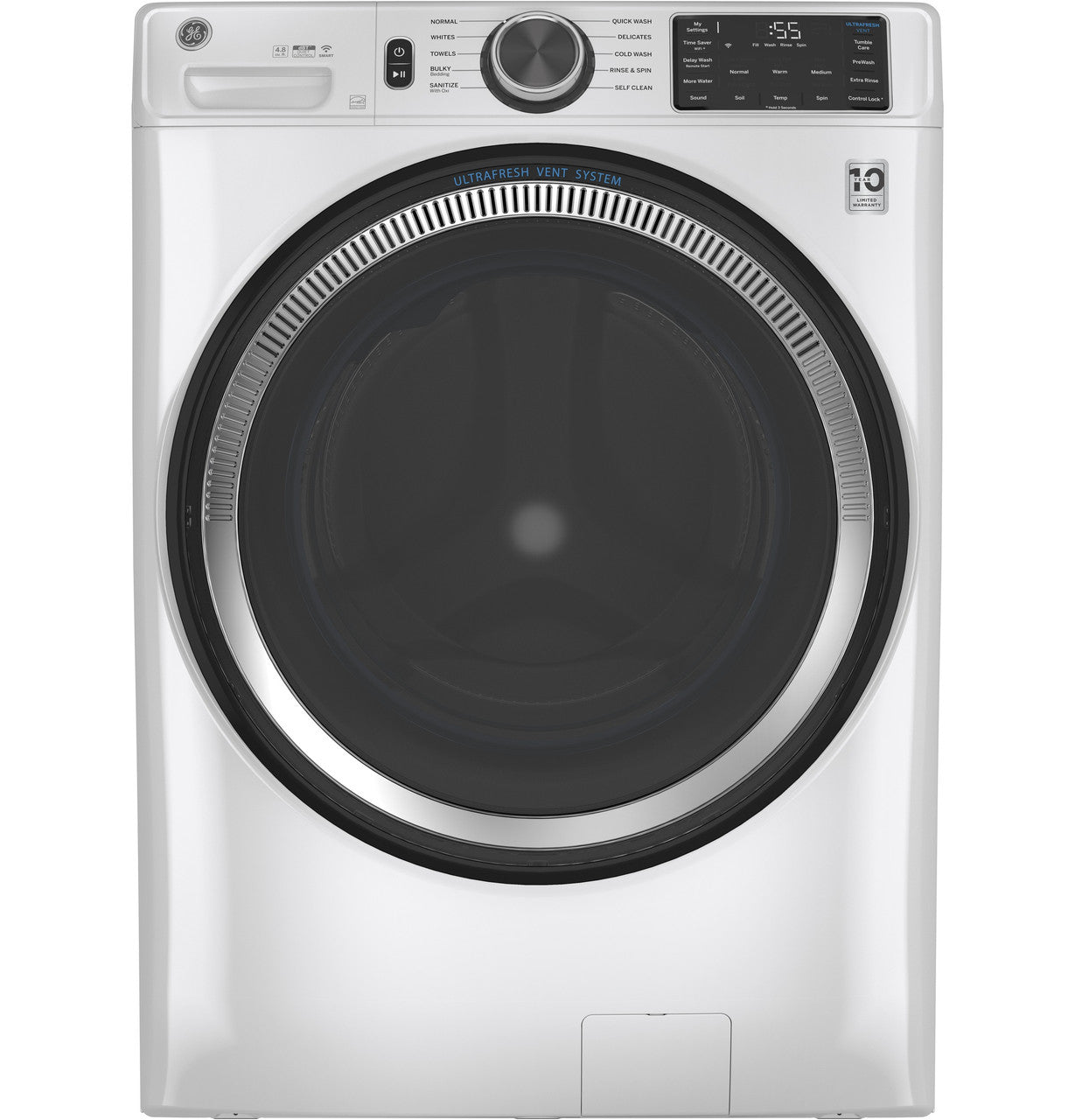 GE ENERGY STAR 4.8 cu. ft. Capacity Smart Front Load Washer - GFW550SSNWW