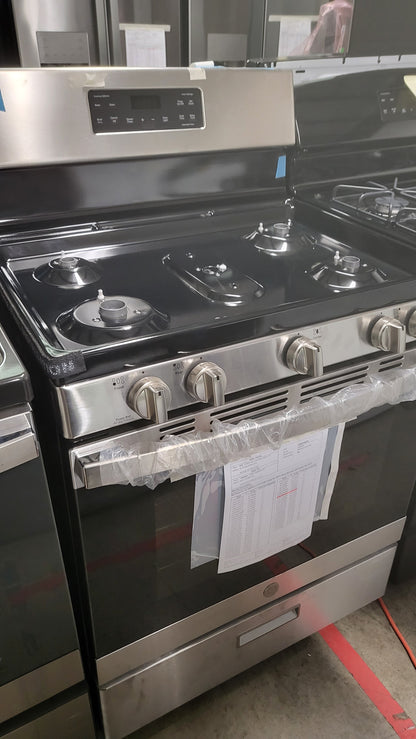 GE 30" Free-Standing Gas Range (Stainless Steel/Black) - JGBS66REKSS