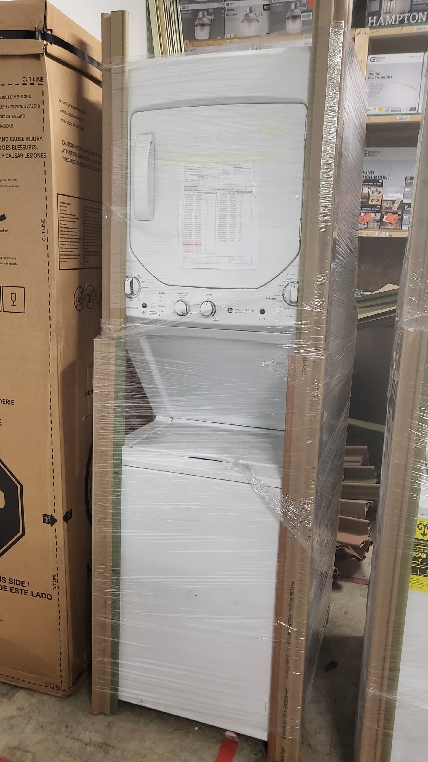 GE Washer (2.3 cu. ft) & Electric Dryer (4.4 cu. ft.) Combo in White - GUD24ESSMWW