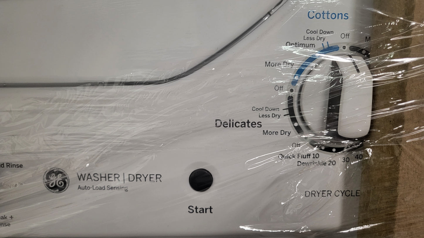 GE Washer (2.3 cu. ft) & Electric Dryer (4.4 cu. ft.) Combo in White - GUD24ESSMWW